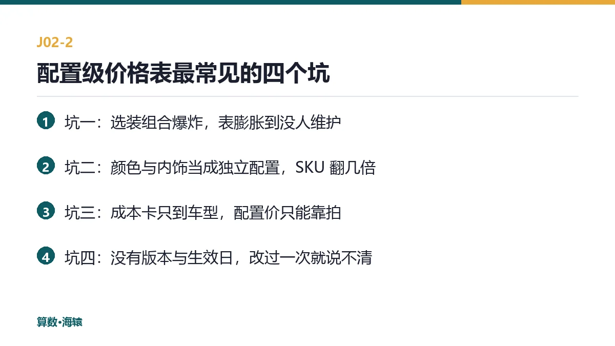 配置级价格表最常见的四个坑