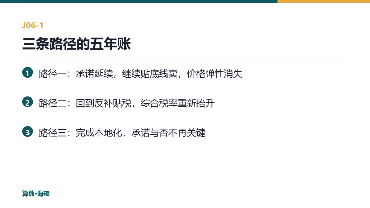 三条路径的五年账