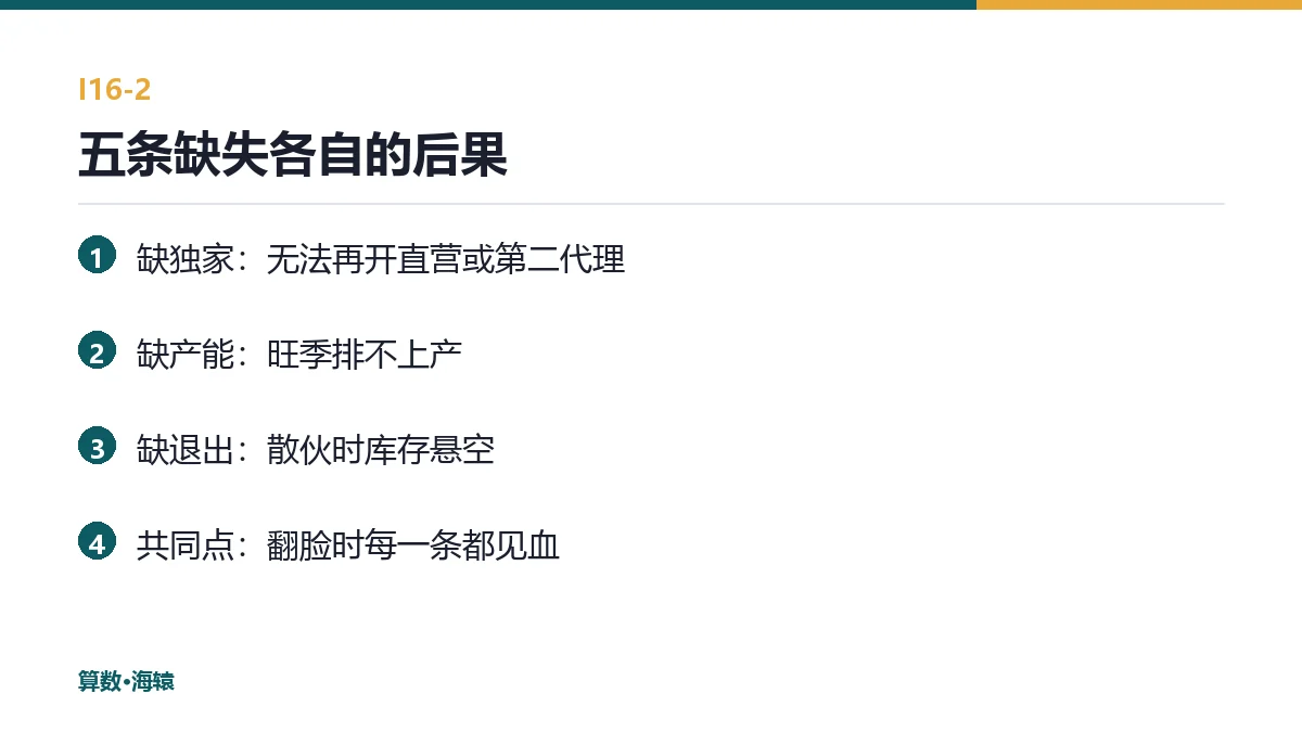 五条缺失各自的后果