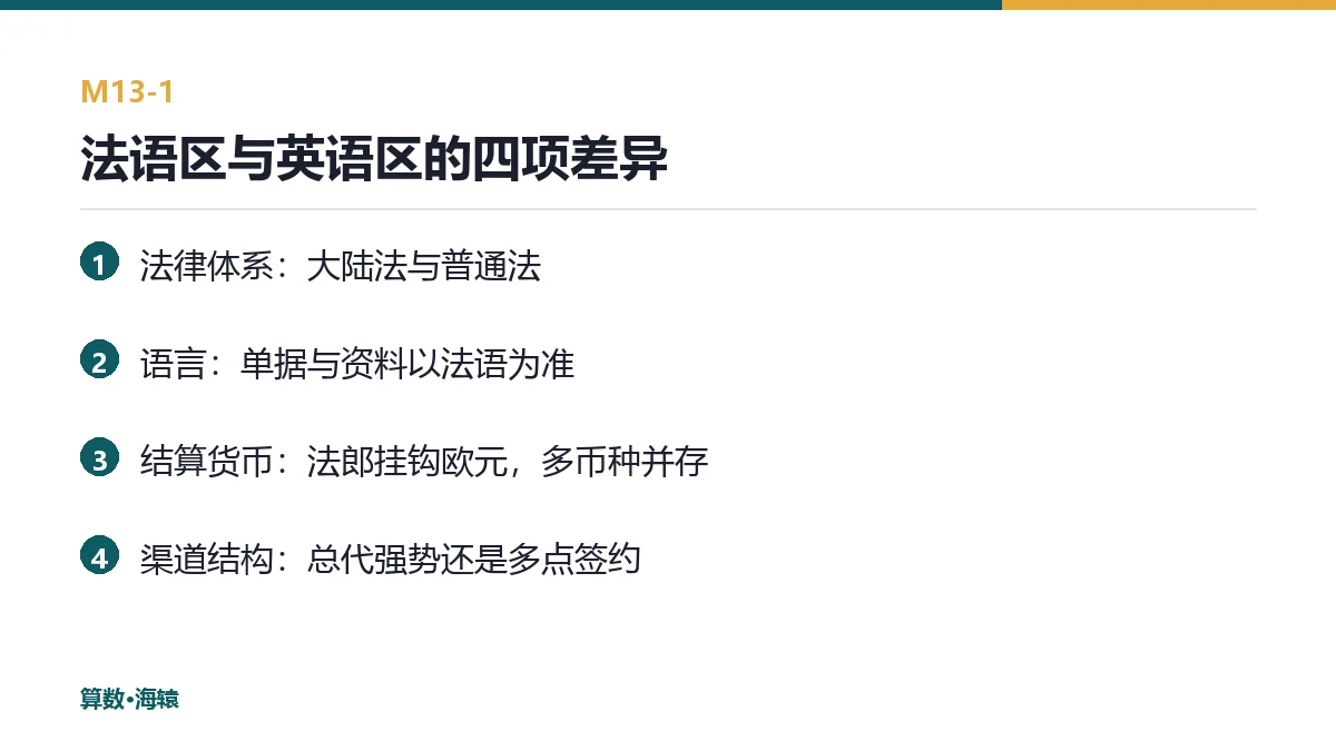 法语区与英语区的四项差异