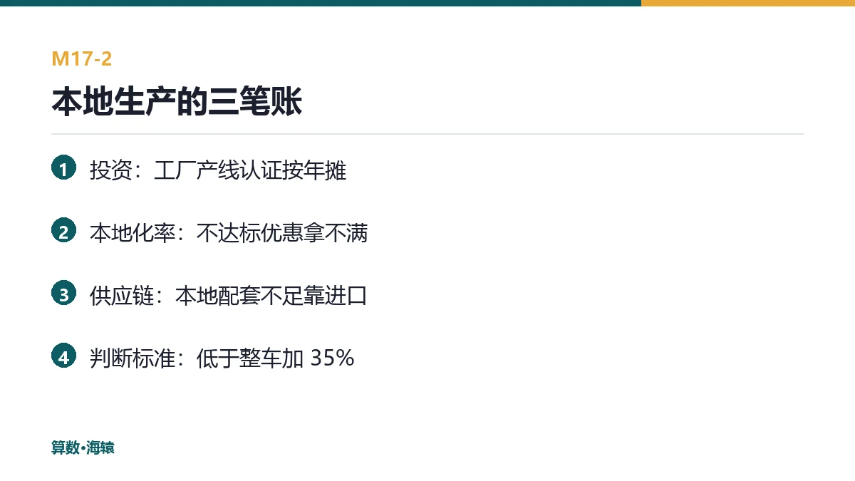 本地生产的三笔账
