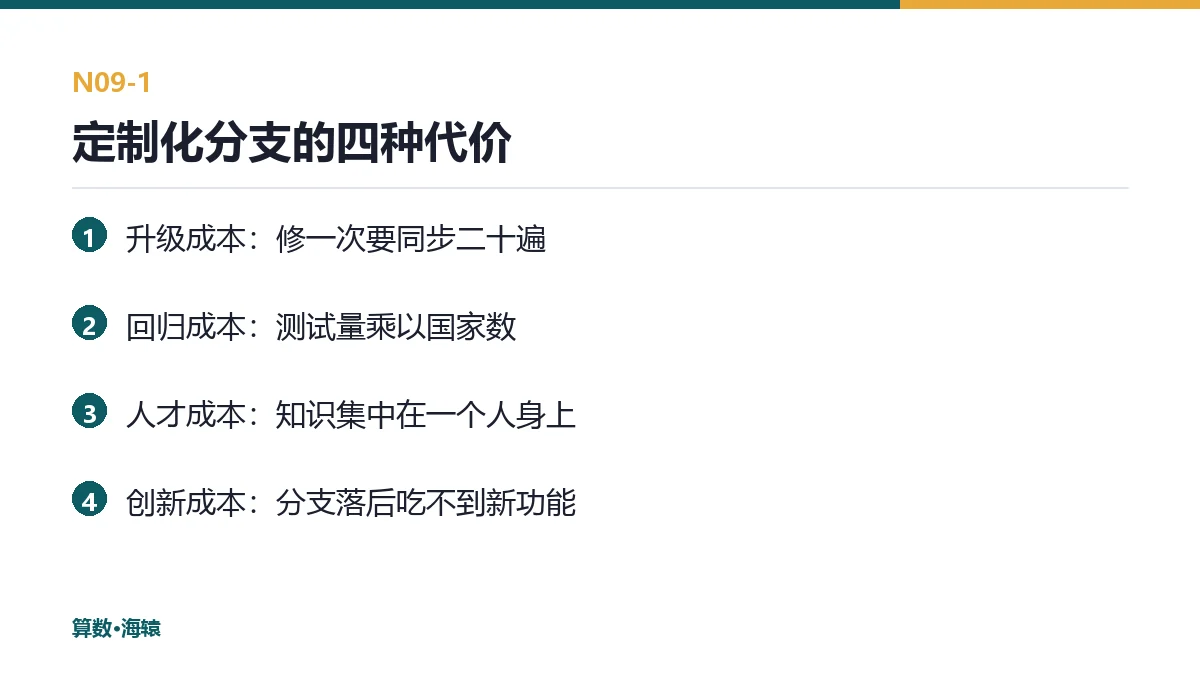 定制化分支的四种代价