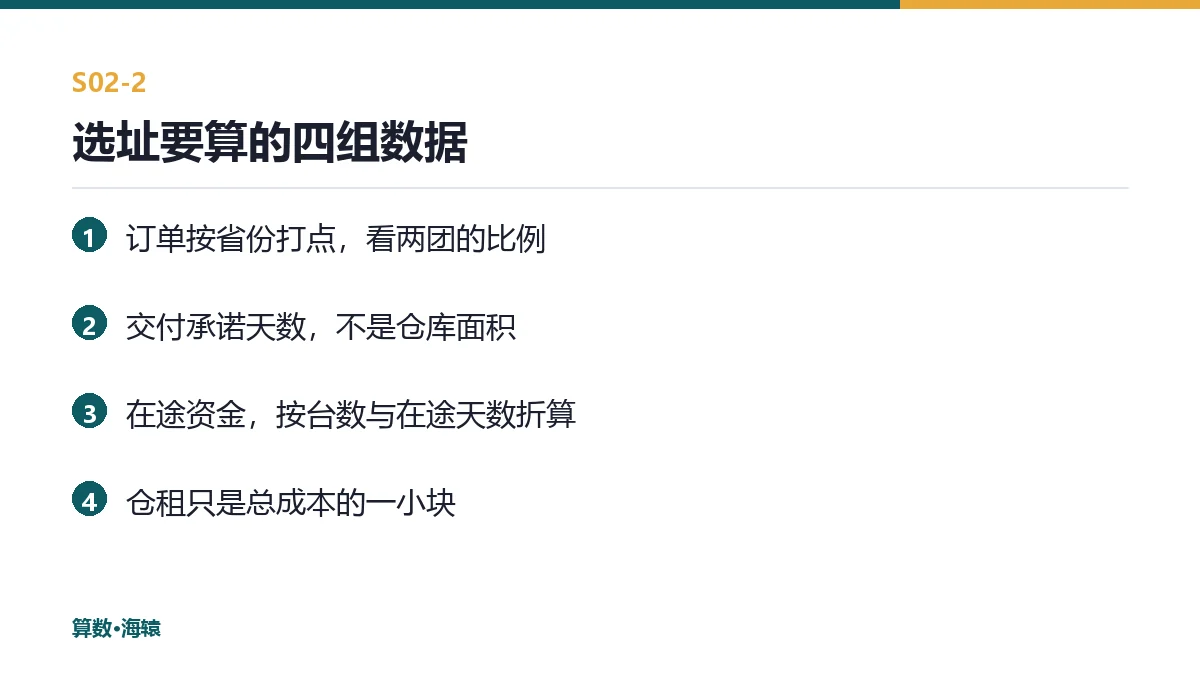 选址要算的四组数据