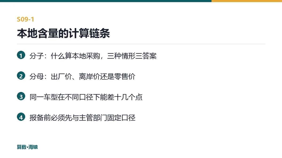 本地含量的计算链条
