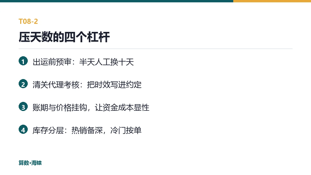 压天数的四个杠杆