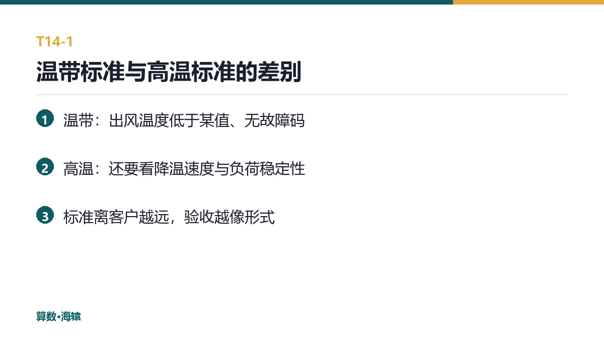 温带标准与高温标准的差别