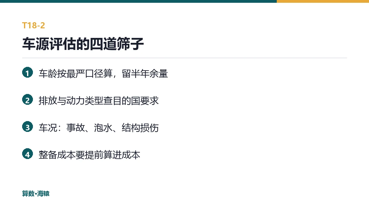 车源评估的四道筛子